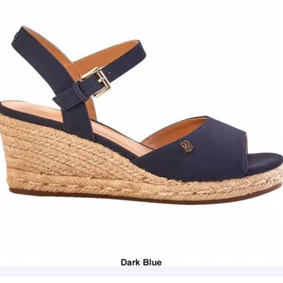 Tommy Hilfiger TWGALLIE Espadrilles Women Wedges Ankle Buckle Blu Sandals9.5 NWT - Picture 11 of 12